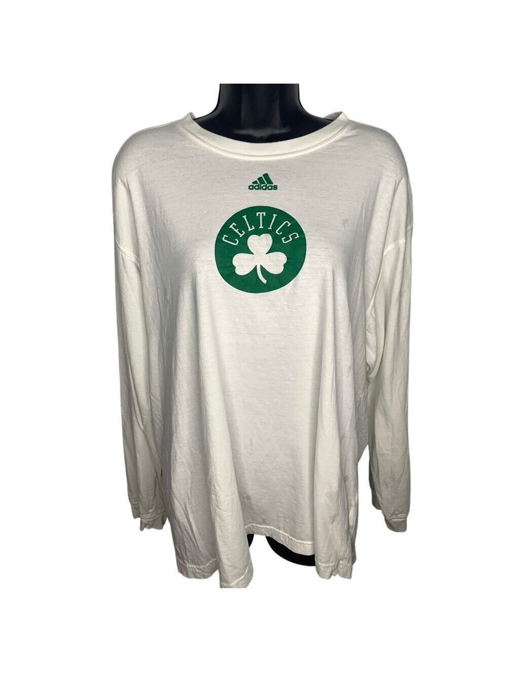 Adidas Boston Celtics Long Sleeve White Men's XL Logo T-Shirt